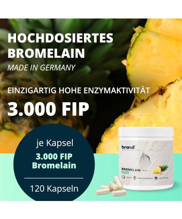 Bromelain High Dose Capsules | 600mg Pineapple Enzymes | 3 000 FIP | Optimal for Athletes | 120 pcs | Brandl  - Buy Online on GoSupps.com