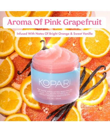Kopari Exfoliating Body Scrub - Natural AHA Vegan Body Polish for Women Pink Haze 8oz | Buy Internationally - Buy Online on GoSupps.com