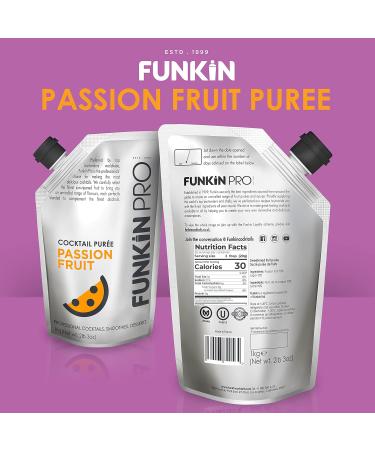 Funkin Pro Passion Fruit Puree 1kg - Real Fruit Cocktail Ingredient for Cocktails, Cooking, and Baking - Puree Mixer (Pack of 1) - Buy Online on GoSupps.com