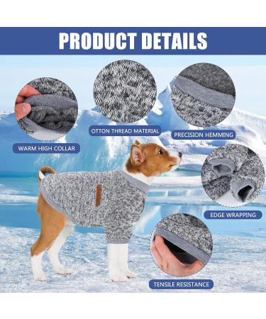Buy Cozy Gray Dog Sweater for Small & Medium Breeds - Fleece Hoodie for Winter | Perfect for Corgis Bulldogs Bichons - 35cm - Buy Online on GoSupps.com
