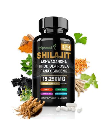 Shilajit for Men/Women - Pure Himalayan Organic,Shilajit Capsules with Ashwagandha,Supplements 60 Capsules Alternative to Resin,Drops & Gummies