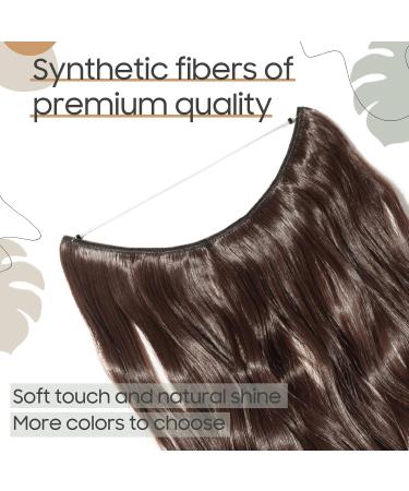 Shop 50cm Wavy Medium Brown Hair Extensions - Invisible Crown Wire Headband Hairpiece for Women - Buy Online on GoSupps.com