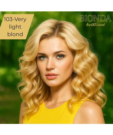 BIONDA Brilliant permanent hair color & coloring 103 very light blond 100 ml 100 gray hair coverage with argan oil nourishing oil formula intensive color shine roots & full lengths - Buy Online on GoSupps.com
