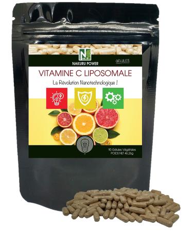 NAKURU | Vitamine C Liposomale | Gamme Power | Fabriqu en France | "La R volution Nanotechnologique !" | (90 G lules V g tales de 514mg / Poids Net: 46 26g) 90 unit (Lot de 1)