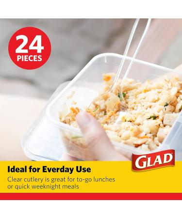 Glad Crystal Clear Plastic Forks 24 Count | Clear Heavy Duty Plastic Forks for Everyday Use| Glad Disposable Cutlery Plastic Forks | Strong Disposable Plastic Forks Forks 24 Count - Buy Online on GoSupps.com