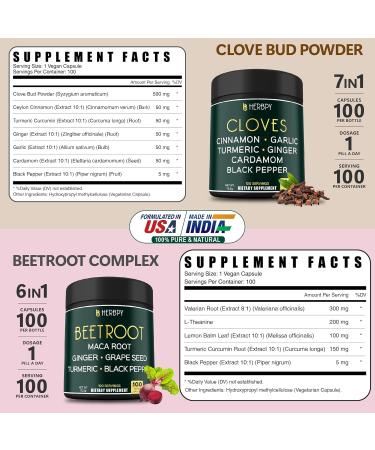 Herbpy Bundle 7in1 Cloves Supplement & 6in1 Beet Root Capsules - Buy Online on GoSupps.com