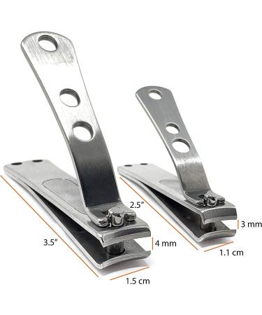 Kohm Heavy-Duty Stainless Steel Nail Clipper Set for Thick Nails - Professional Toenail Clippers with Built-in File for Seniors and Adults - Buy Online on GoSupps.com