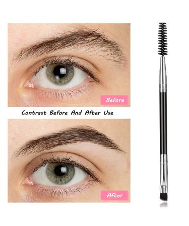 12-Pack Duo Eyebrow Brush Set - Spoolie and Angled Brow Brushes - Mini Eyelash Brush for Tinting - Suitable for Cream Gel - Silver - Buy Online on GoSupps.com