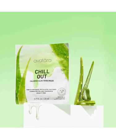 Avatara Chill Out Sheet Masks for Stressed Skin - Hyaluronic Acid & Aloe Infused (5 Sheets) - Facial Skincare Set - Buy Online on GoSupps.com