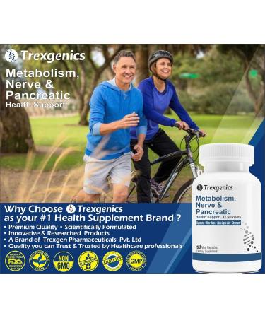 Trexgenics Metabolism Support - Gymnema Bitter Melon Chromium & Alpha Lipoic Acid - 150mg Vegan Capsules (60 Count) - International Shipping Available - Buy Online on GoSupps.com