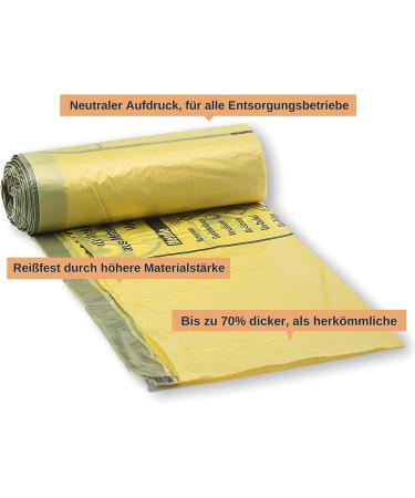 Extra Strong Yellow Recycling Bags with Drawstring - 90 Liters 22 Thickness | 5 Rolls (13 Bags) - Durable & Eco-Friendly - Buy Online on GoSupps.com