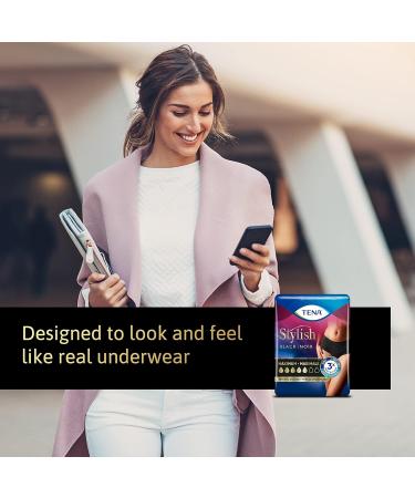 Tena Stylish Black Incontinence Underwear for Women - Maximum Absorbency X-Large (28 ct 2 Packs) - Comfort & Protection - Buy Online on GoSupps.com