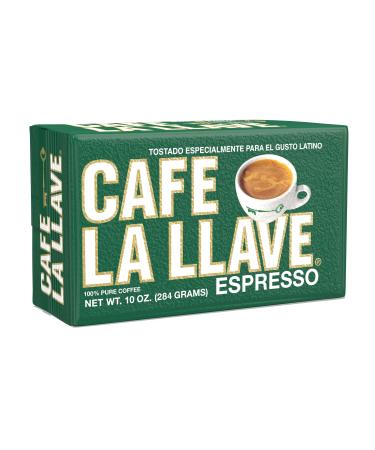 Cafe La Llave Espresso Dark Roast Coffee, 10 Ounce 10-Ounce Brick