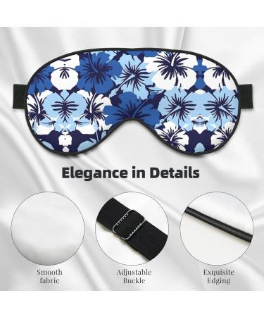 SSIMOO Blue Hibiscus Soft Sleep Eye Mask - Breathable Travel Eye Patch for Women - Perfect for Relaxation - Buy Online on GoSupps.com