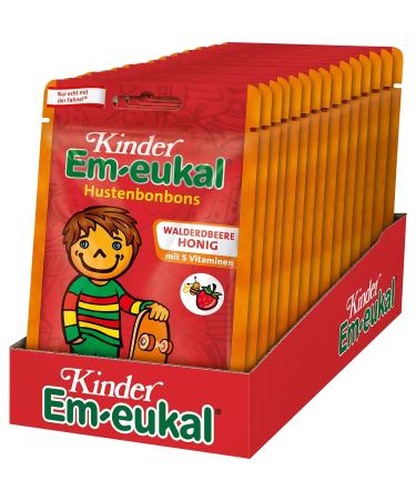 Kinder Em-eukal Wild Strawberry-Honey Cough Drops with 5 Vitamins - Sugar-Containing 15 x 75g | International Shipping - Buy Online on GoSupps.com