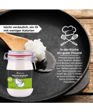 Mituso Organic Virgin Coconut Oil - 1000ml Swing Top Jar | Premium Quality Vegan Non-GMO International Shipping - Buy Online on GoSupps.com