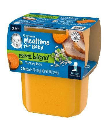 Gerber Turkey Rice Dinner 2nd Foods - 2 Pack (4 oz Each) | Nutritional Baby Food - Buy Online on GoSupps.com