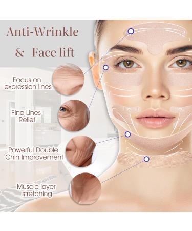 Face Tape for Wrinkles - Overnight Skin Tightening & Lifting Patches | Forehead Smile Lines & Frown Line Treatment - 2 Rolls Kinesiology Tape - Buy Online on GoSupps.com