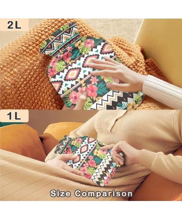 Shop Naanle Ethnic Hawaii Flower Hot Water Bottle | 1L Transparent Heat Therapy for Pain Relief Ideal for Bed Hands & Feet - Buy Online on GoSupps.com