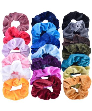 TRIXES 20 Colorful Velvet Scrunchies for Girls - Stylish Hair Ties & Accessories for All Hair Types - Buy Online on GoSupps.com