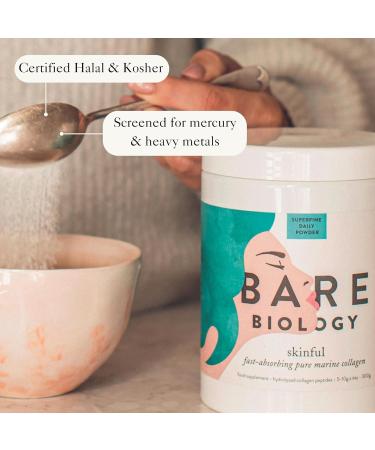 Bare Biology Skinful Marine Collagen Powder - Premium Quality Peptide Supplements for Women & Men | 300g/60 Servings - Buy Online on GoSupps.com