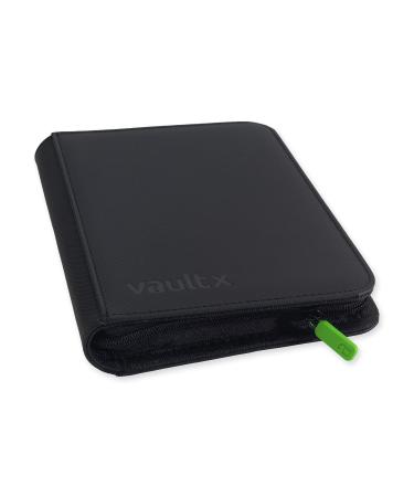 Vault X Premium Exo-Tec Zip Binder - 4 Pocket Trading Card Album Folder - 160 Side Loading Pocket Binder for TCG (Black)