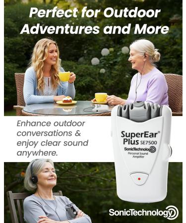 SuperEar Plus SE7500 Personal Sound Amplification Device with Case, Headphones, and Earbuds - Buy Online on GoSupps.com