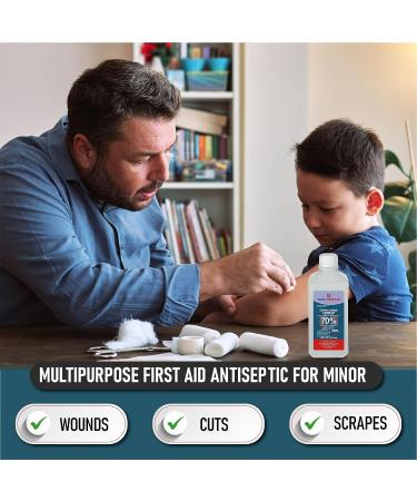 Isopropyl Rubbing Alcohol 70% USP 16 oz Bottle - First Aid Antiseptic for Minor Wounds, Cuts & Scrapes - Buy Online on GoSupps.com