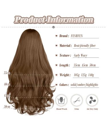 Feshfen Secrets Invisible Hair Extensions - 35cm Long Corrugated Synthetic Hair | Reddish Dark Brown M01 - Perfect for Women - Buy Online on GoSupps.com
