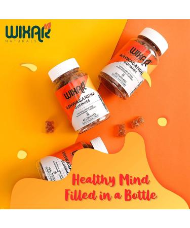 Wixar Naturals Ashwagandha Gummies with Turmeric & Black Pepper Extract - 60 Herbal Gummies - Buy Online on GoSupps.com