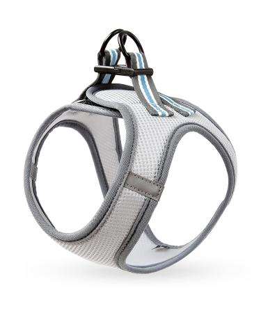 Heele dishes dog small soft dog dishes Air mesh adjustable safe control puppy harness vest dogs breast dishes for walking running training reflective gray XS XS (1 Pack) R-gray