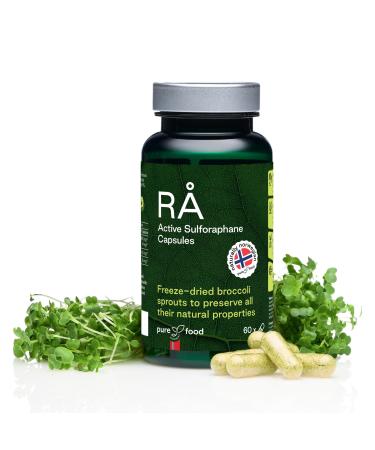 Pure Food Norway R Sulforaphane Active Capsules from Norway - 28500mg Freeze Dried Broccoli Sprouts - No Extract - Active Full Spectrum Brocc