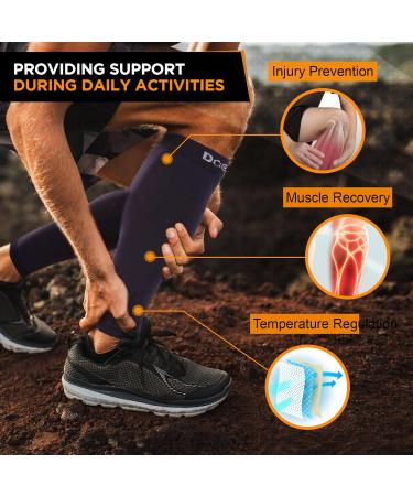 Doc Miller Calf Compression Sleeve for Men & Women - Medical Grade 30-40 mmHg - Supports Shin Splints & Varicose Veins Recovery - Knee High - XXX-Large Size Black - Buy Online on GoSupps.com