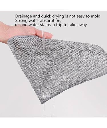 Multipurpose Wire Dishwashing Rags for Wet and Dry Double Layer Wire Cleaning Cloths Multifunctional Metal Wire Dishcloth Reusable Scrubbing Pads Sponge Clean - Buy Online on GoSupps.com