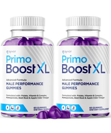 (2 Pack) Primo Boost XL Gummies Official Primo Boost XL Gummys with All Natural Ingredients Advanced PrimoBoost Health & Wellness Formula with Max Strength Active Lifestyle Vitamins (120 Gummies)