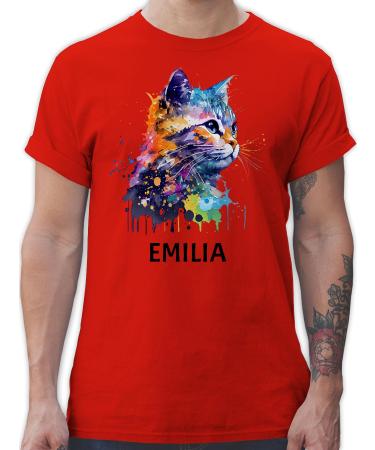 Gift with names personalized by shirtracer - t -shirt men - cat cat citten cats cats cat katzenlhaberer 03 red 5xl large sizes