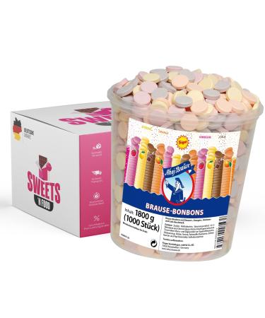 Ahoj-Brause Brause Bonbon bucket-diverse flavors 1.8kg large packing |+ with stylish mi