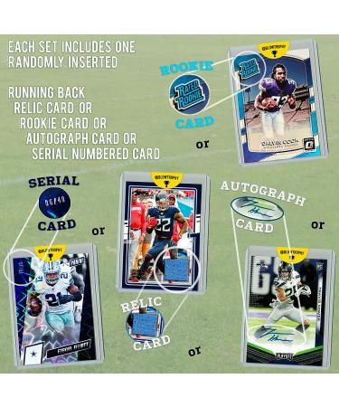 NFL Running Back Football Card Bundle - Set of 12 Mint Star RB Cards with Relic, Serial, Rookie, Sleeve, Toploader, Fantasy Football eBook - Buy Online on GoSupps.com