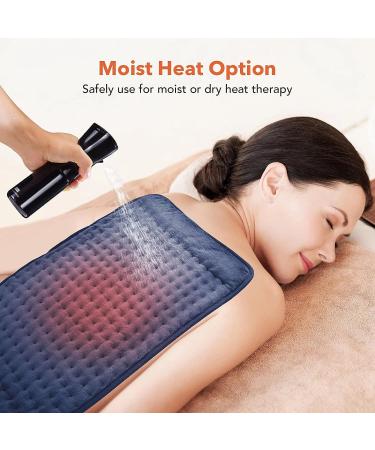 Toberto Electric Heating Pad for Back Pain Relief - 12x24 Ultra Soft Large Heated Pad - 6 Heat Settings, 4 Timer Auto Shut Off - Navy Blue - Buy Online on GoSupps.com