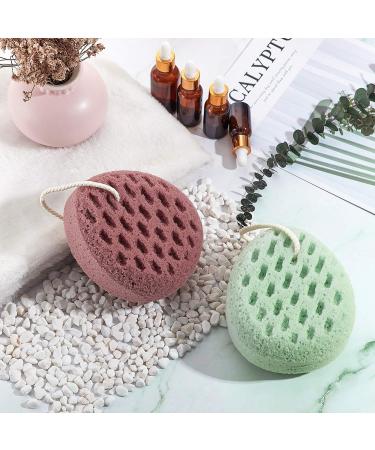 4-Piece Soft Bath Sponge Set for Gentle Exfoliation - Pink, White, Red, Green - Buy Online on GoSupps.com
