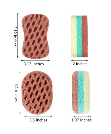 8-Piece Natural Fiber Bath Sponge Set for Gentle Exfoliation and Soothing Body Cleaning - Ideal for Women, Men, and Kids - Buy Online on GoSupps.com