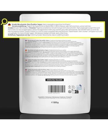 Buy Ultrafine Creatine Monohydrate 500g - High-Dose Vegan Powder Made in Germany | Pure & Lab-Tested - Buy Online on GoSupps.com