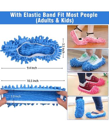 Washable 10Pcs Mop Slippers: Soft Microfiber Dust Mops for Floor Cleaning - Reusable Shoes Cover for Women Men Kids - Ideal for Sweeping House, Office, Bathroom, Kitchen - Buy Online on GoSupps.com