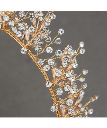 SWEETV Rhinestone Bridal Headband - Gold Wedding Tiara for Bride | Hair Accessories for Women - Buy Online on GoSupps.com