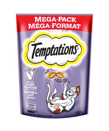 TEMPTATIONS Adult Cat Treats Creamy Dairy Flavour 180g (10 Pack) 180 g (Pack of 10) Dairy