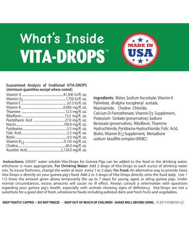 OASIS 80069 Guinea Pig Vita-Drop Vitamins 16oz Liquid Multivitamin with Vitamin C - Buy Online on GoSupps.com
