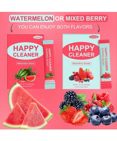 Happy Cleaner Probiotic Prebiotic Powder - Watermelon Berry Blend Powder (28 Single-Serve Packets) with Fruits and Veggies, Sugar Free, Vegan, Gluten Free for Men and Women Watermelon+Berries 2.11 Ounce (Pack of 2) - Buy Online on GoSupps.com