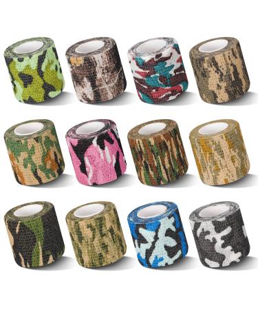 Tonyg-P 12 Rolls Self-adhesive bandage self-adhering bandage cohesive bandage elastic fixing bandage pet vet wrap for fingers wrist knees ankle-immersion and swelling 5cm*4.5m - Buy Online on GoSupps.com