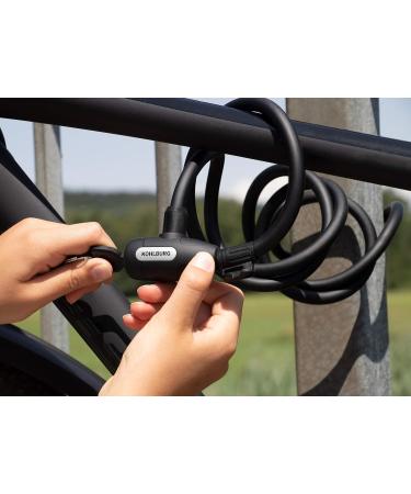 Kohlburg 200 cm Cable Lock - Keyless Bicycle & Stroller Lock with Bracket - Secure Spiral Lock with 3 Keys for International Shipping - Buy Online on GoSupps.com