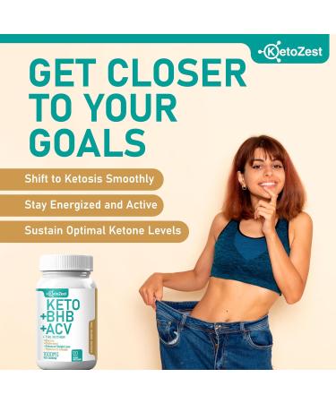 KetoZest ACV BHB Capsules 1600mg for Advanced Weight Loss - 120 Capsules - Buy Online on GoSupps.com
